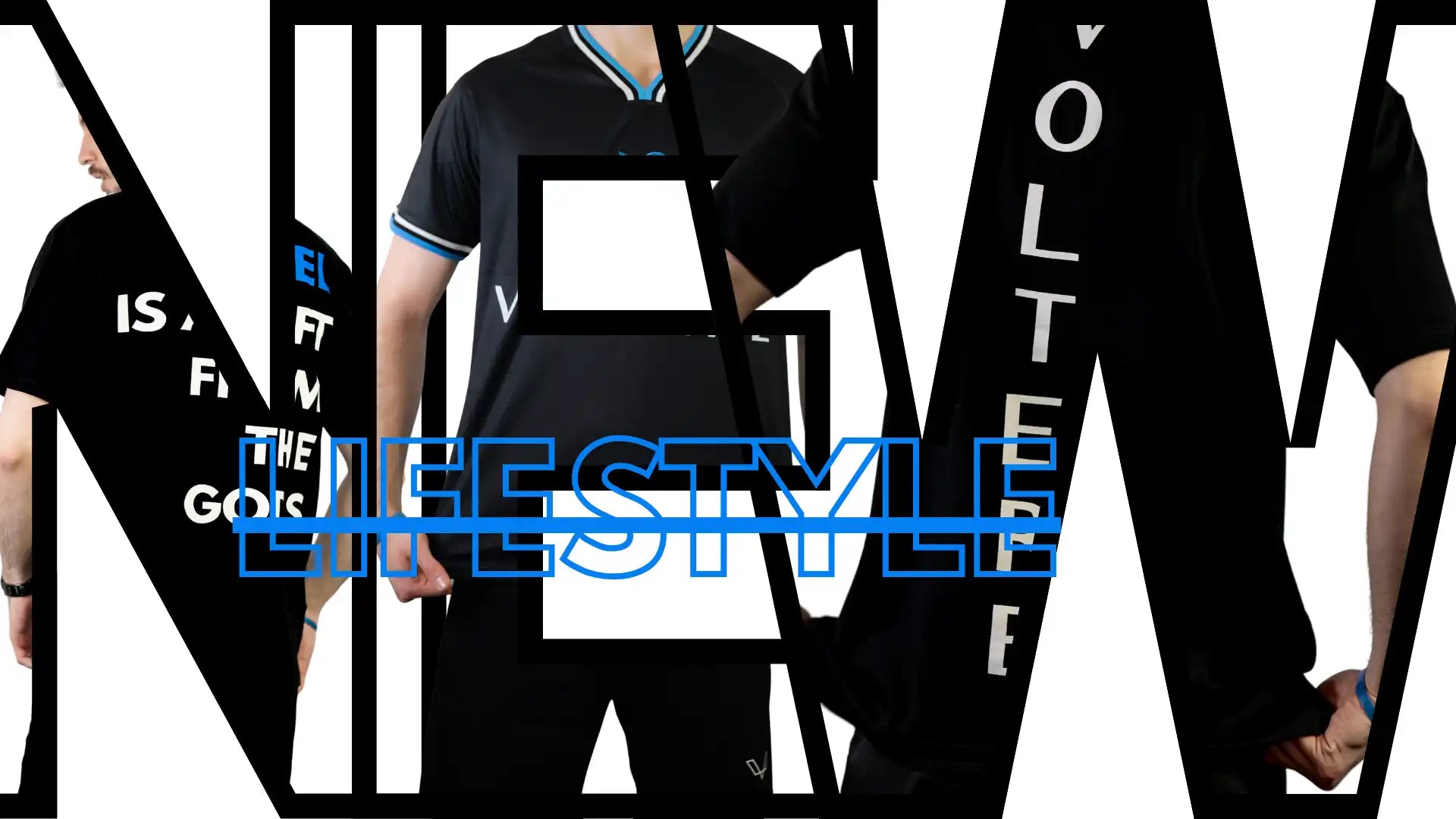 Black casual and athletic apparel for men.