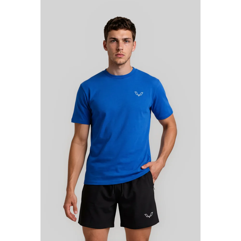 Essential Cotton Tee - S / Blue - T-Shirt