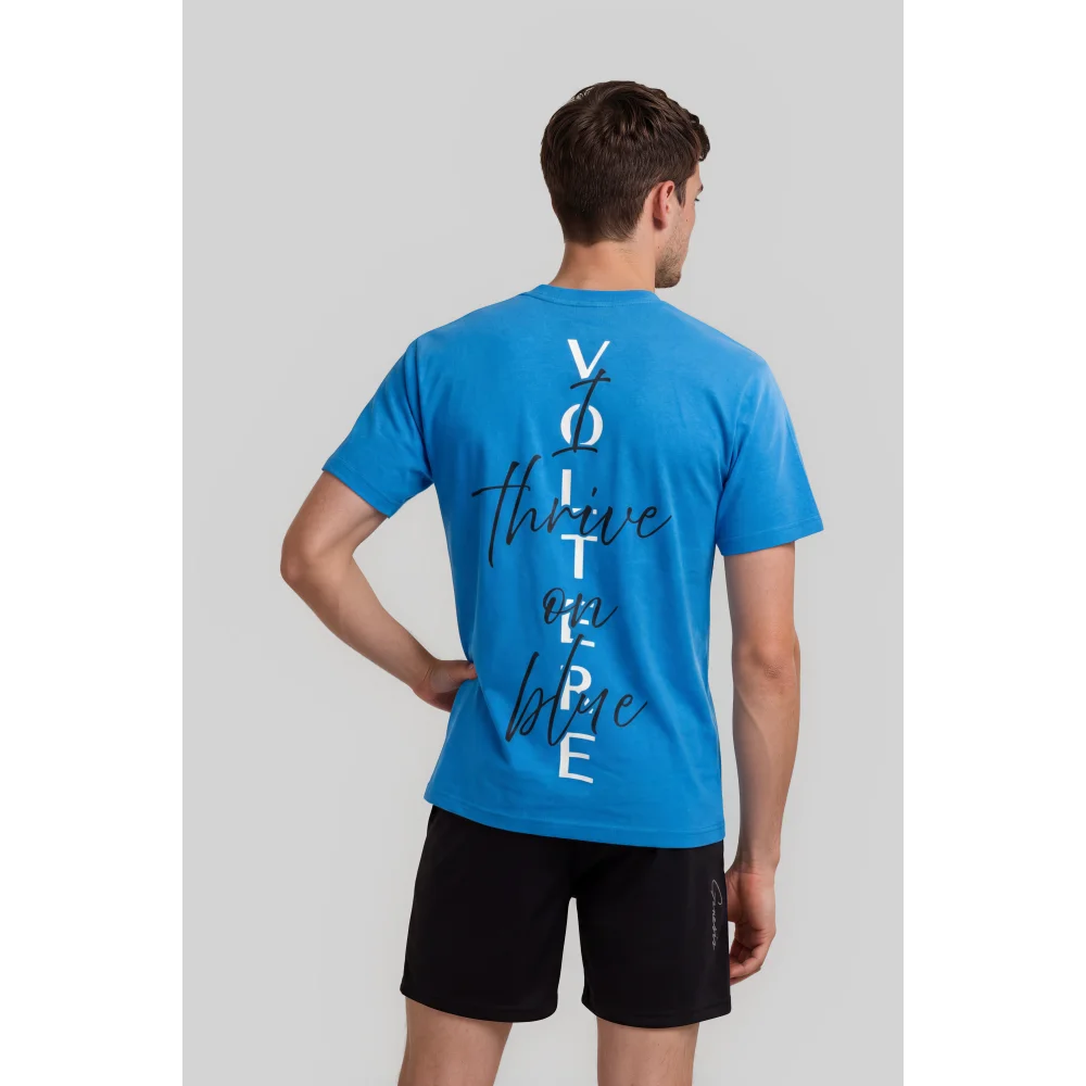 ’I Thrive On Blue’ Cotton Tee - S / Blue - T-Shirt